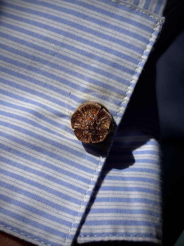 Bijou de bouton Fleur Précieuse Fleur - zoom sur manchette 