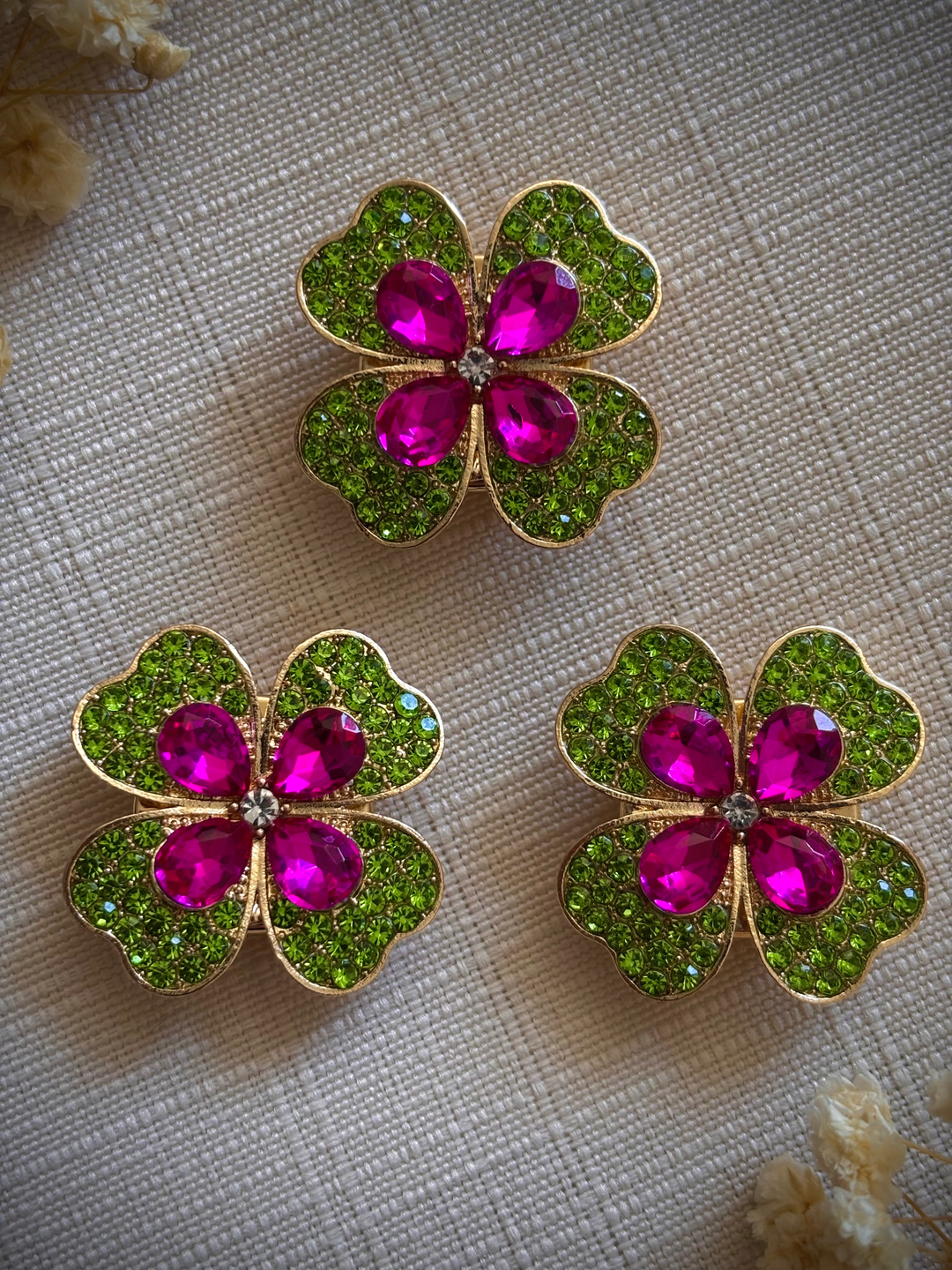 bijoux-de-bouton-trefle-elegance-set-3-rose