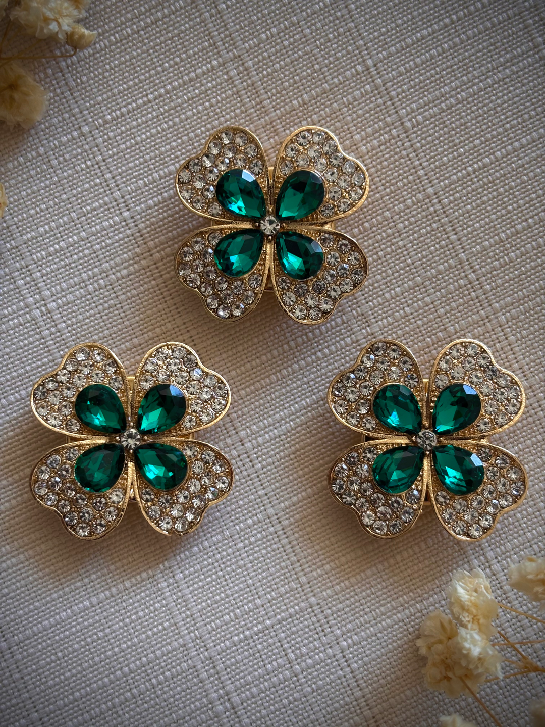 bijoux-de-bouton-trefle-elegance-set-3-vert